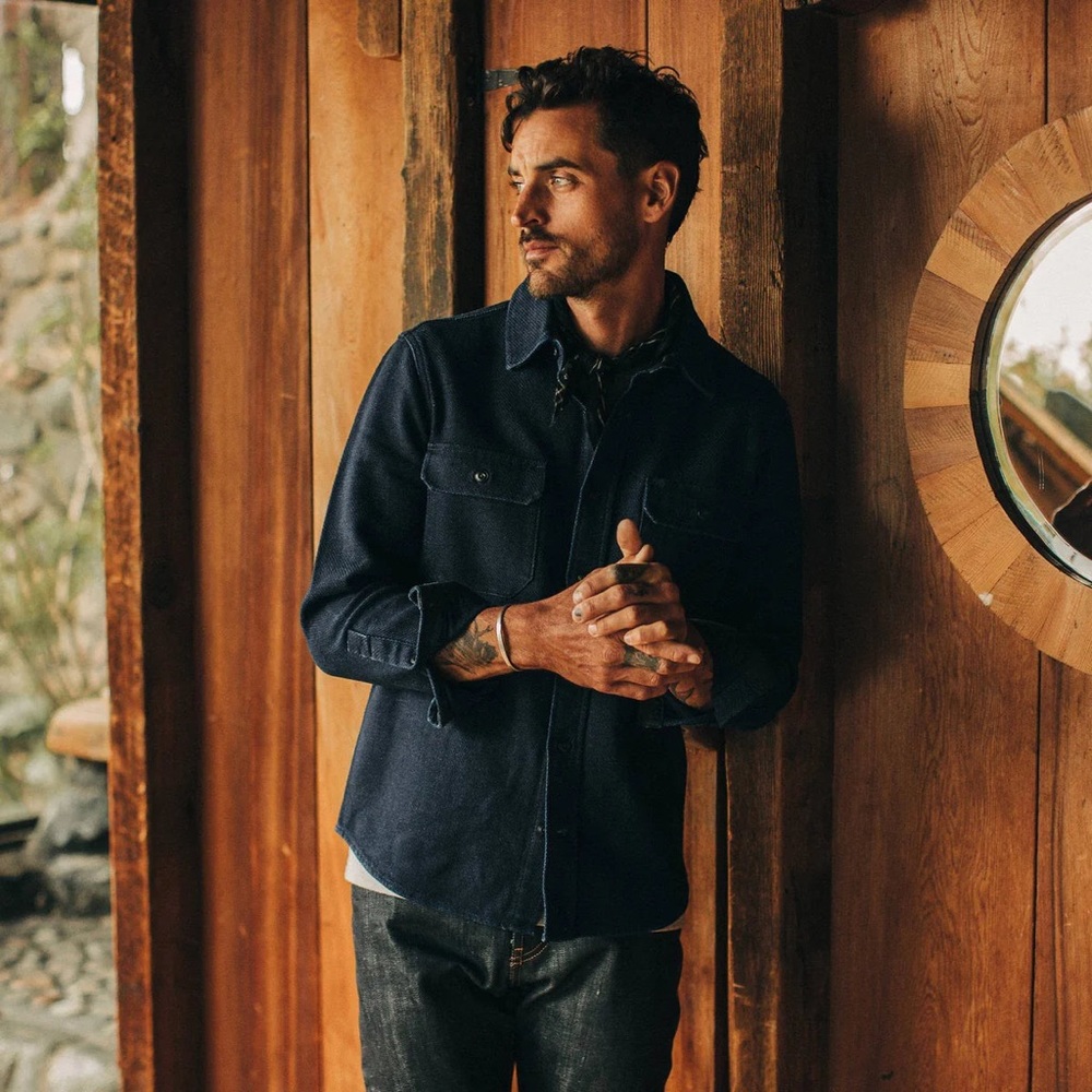 Taylor Stitch The Division Shirt in Indigo Waffle Men’s (42)